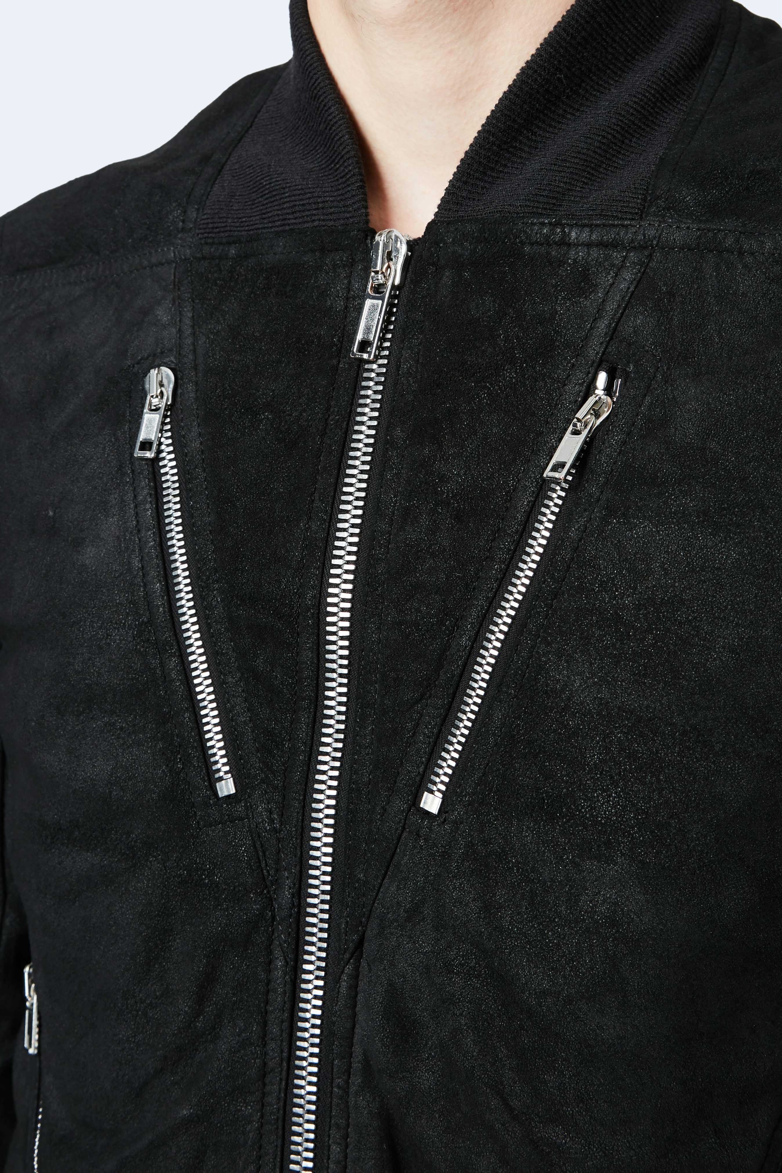 en d'agneau noir cuir d'agneau noir cuir Bomber Bomber Bomber en 4A3Rj5L